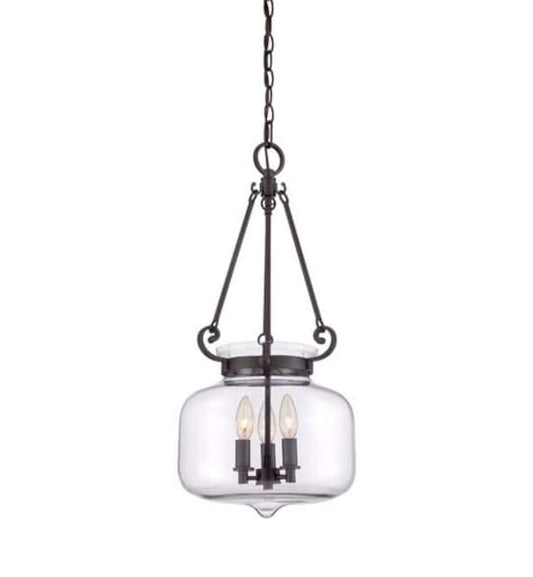 'Notley' Three Light Glass Pendant Light - thumbnail