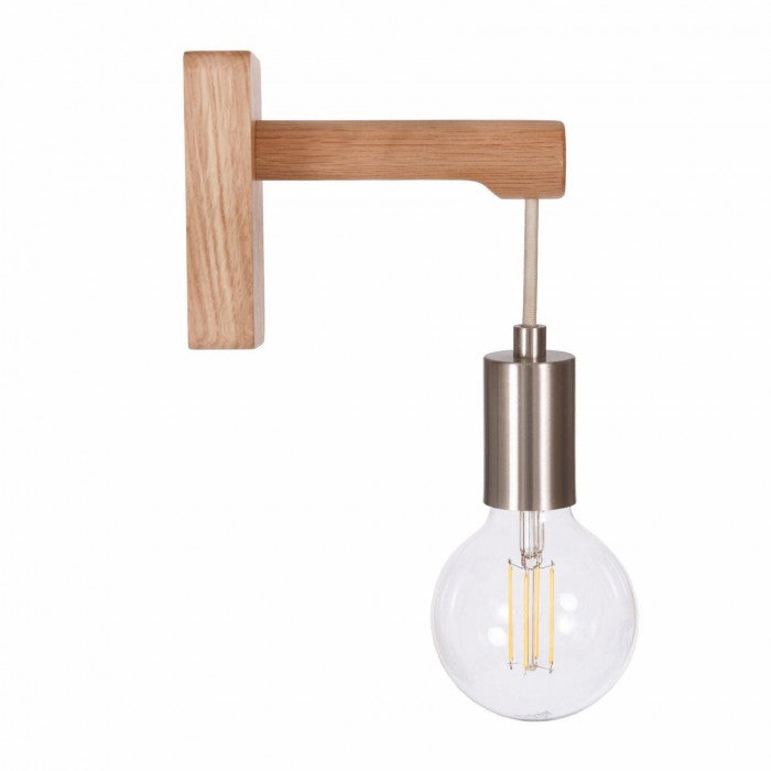 Wood and Steel Hanging Wall Light by Garden Trading