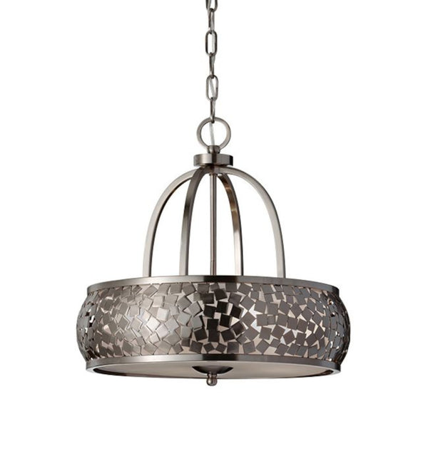 'Oakfield' Brushed Steel Mosiac Pendant Light