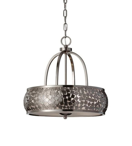 'Oakfield' Brushed Steel Mosiac Pendant Light - thumbnail