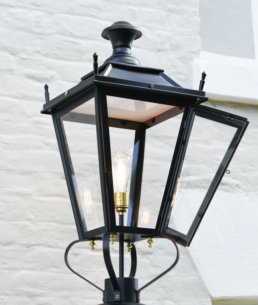 75cm Black 'Dorchester' Lantern With The Door Open