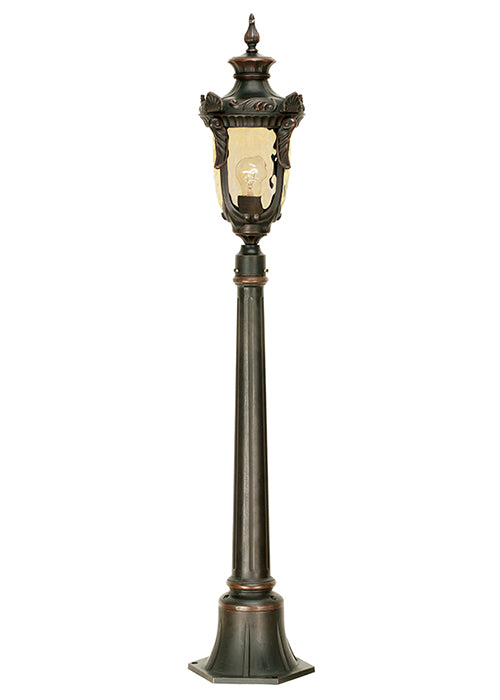 Bronze Ornate Baroque 1.1m Tall Pillar Post Light