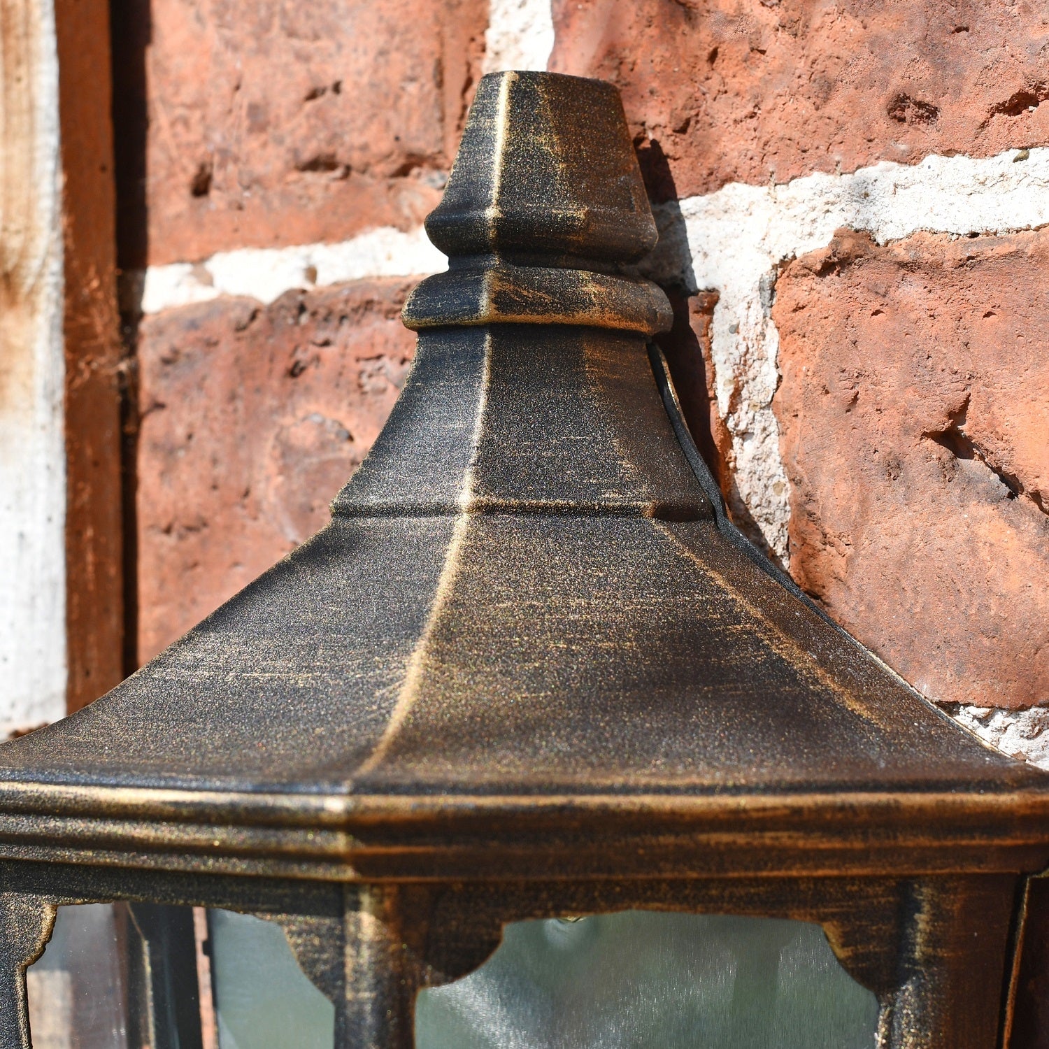 Old fashioned gold brushed flush wall light