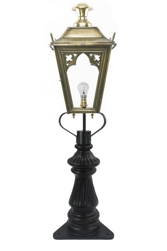 'Durham' Ornate Antique Brass Pillar Light