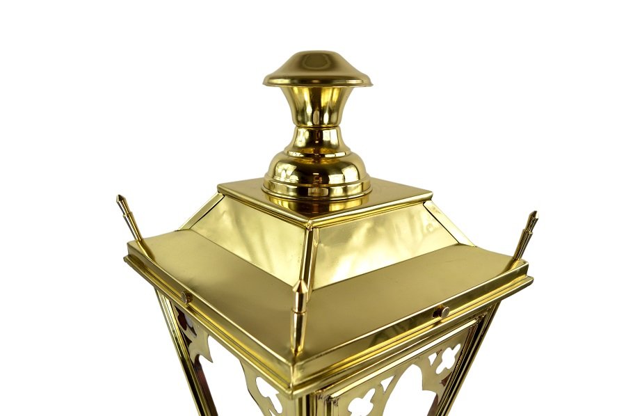 3.25m Extra Large Deluxe Polished Brass "Knightsbridge" Lamp Post Set