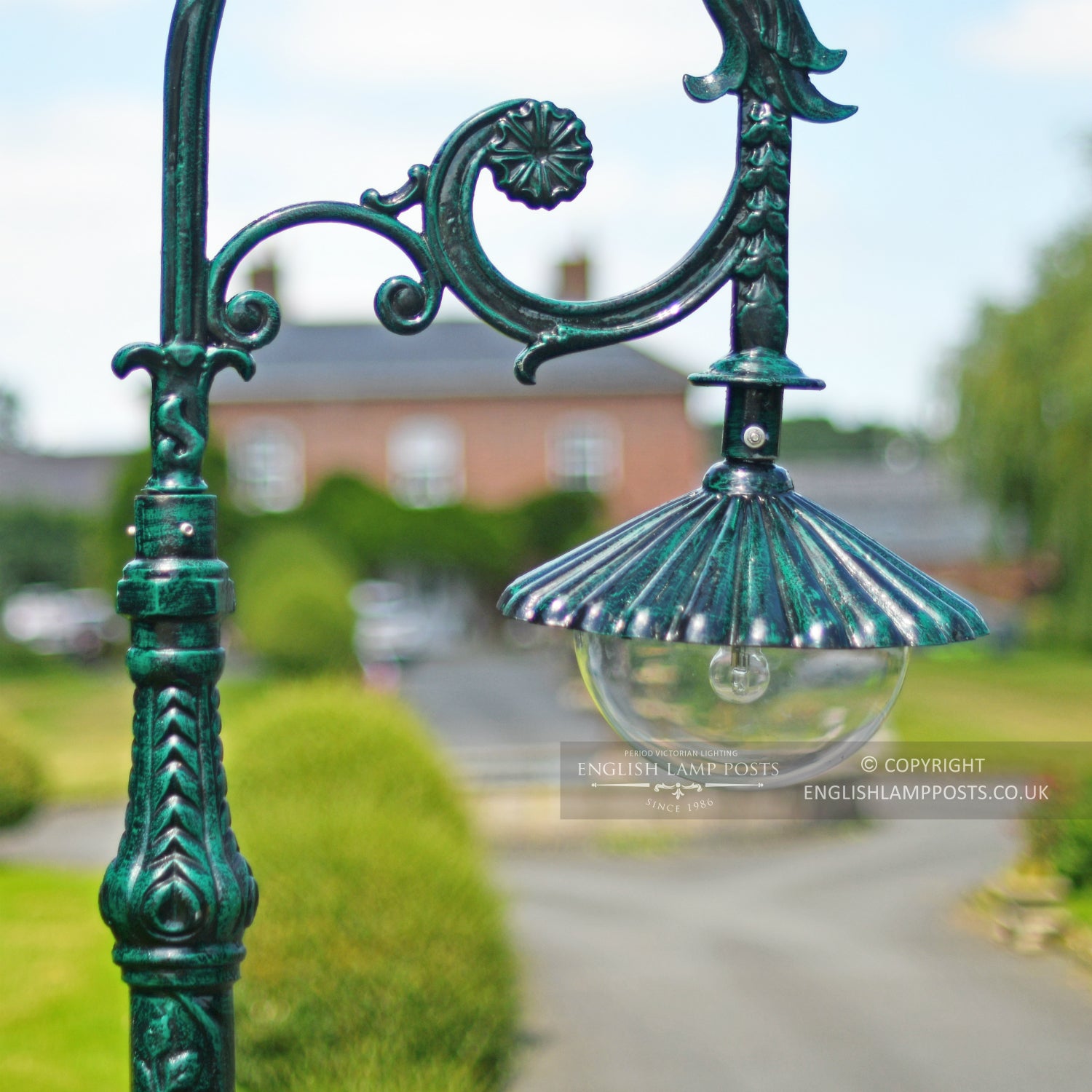 Ornate Scroll Bracket and Luminaire On Lamp Post