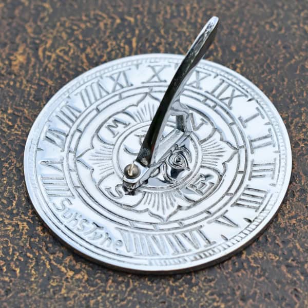 Ornate Sun Inspired Miniature Chrome Sundial