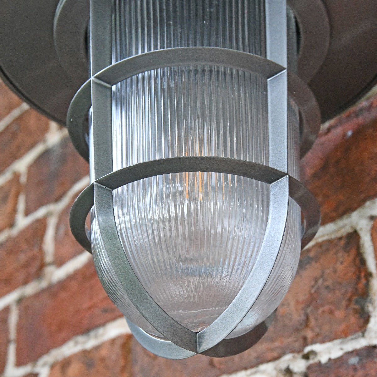 Large Silver Nautical Style Top Fix Wall Lantern
