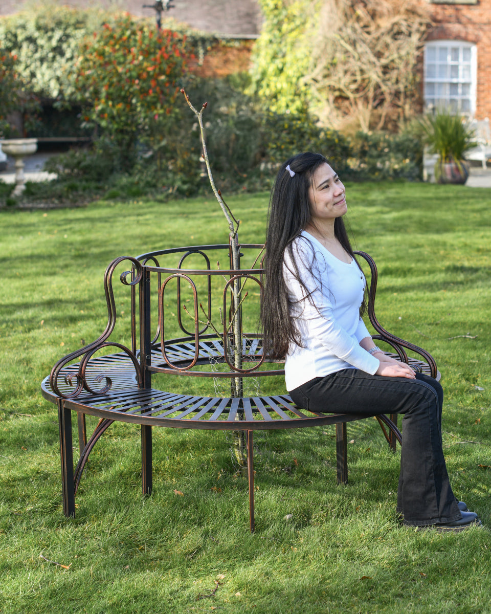 Life size scale of the bronze 'Oxwich' tree seat