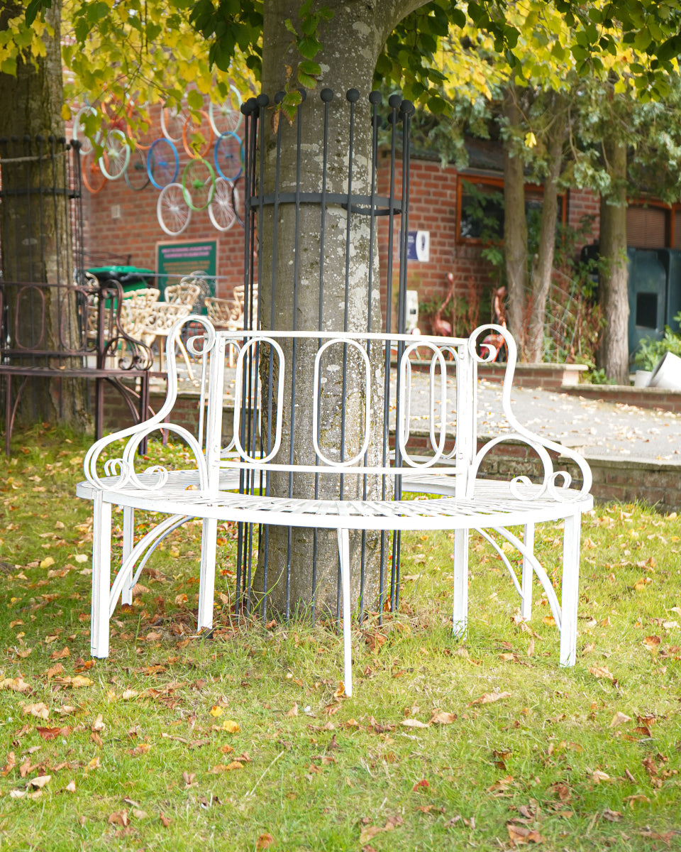 The cream 'Oxwich' bench in situ