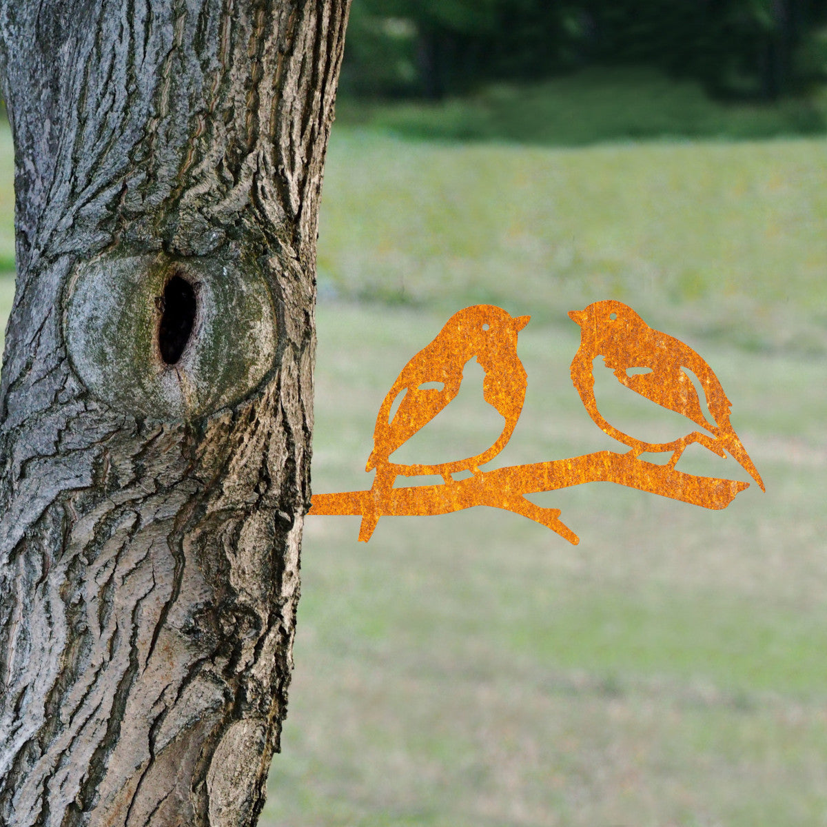 The rutic robins slotted into the right of the tree