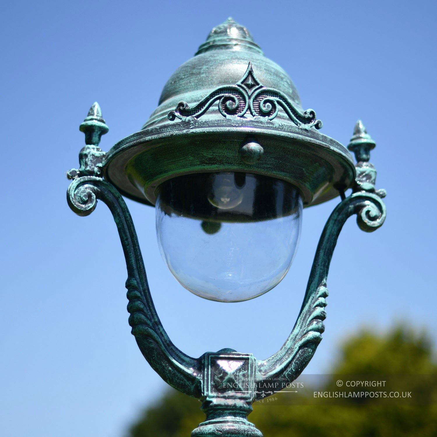 Pale Blue Lamp Post Gothic Luminaire