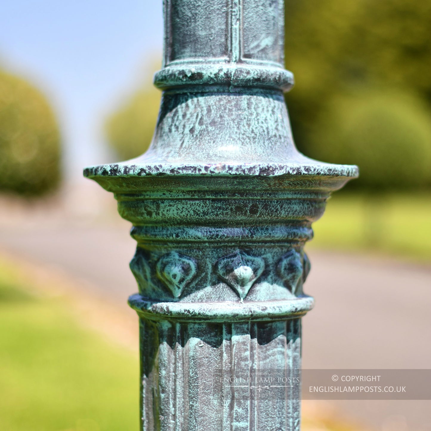 Pale Blue Polyurethane Coated Cast Iron Lamp Post