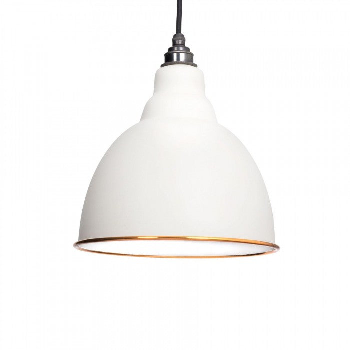 Pale Cream Bowl-Shaped Hanging Pendant Light