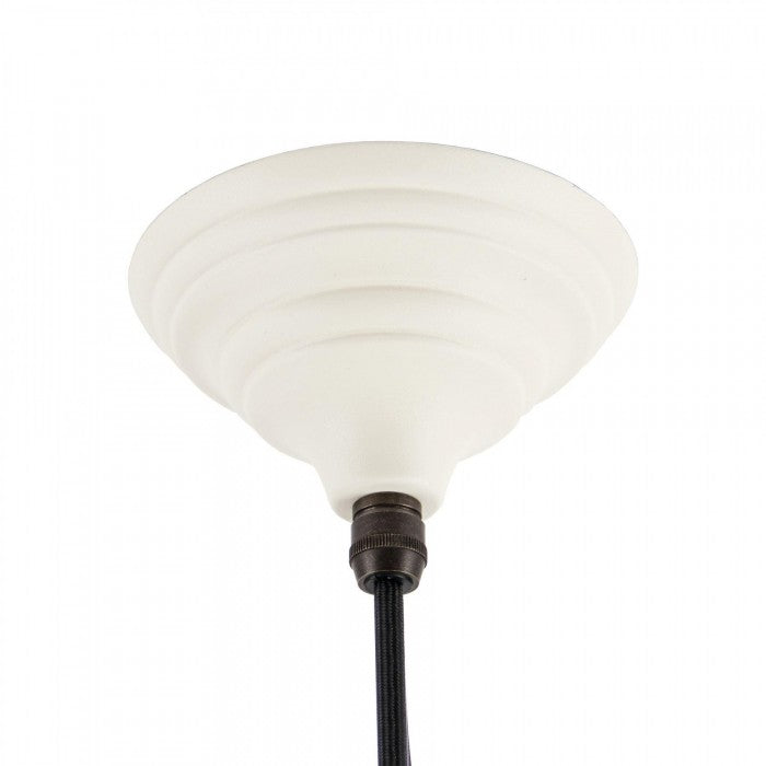 Pale Cream Conical-Shaped Hanging Pendant Light Ceiling Rose