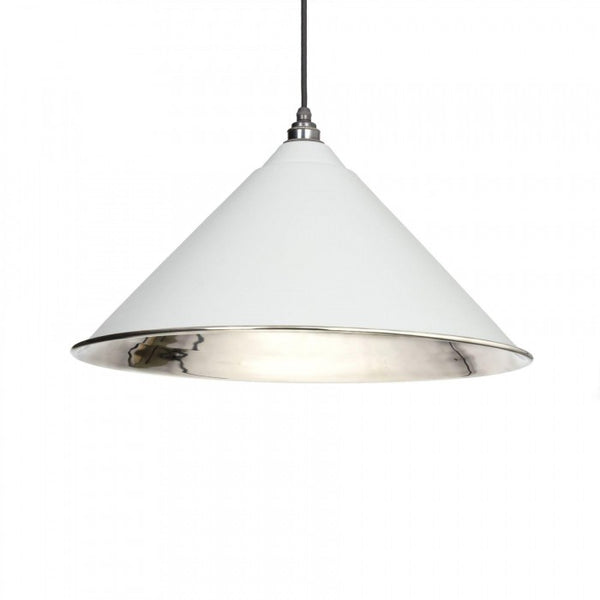 Pale Grey Conical-Shaped Hanging Pendant Light