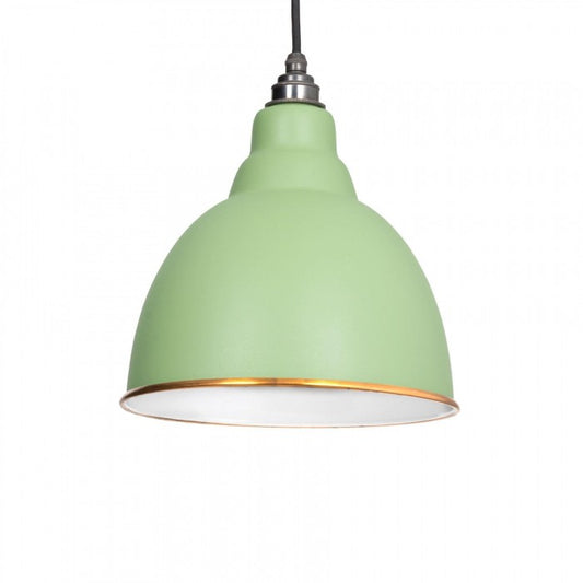 Pastel Green Bowl-Shaped Hanging Pendant Light
