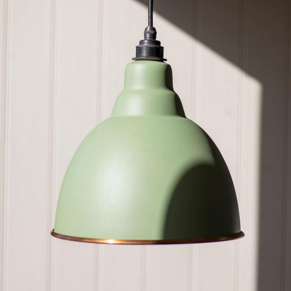 Pastel Green Bowl-Shaped Hanging Pendant Light
