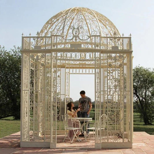 The Royal Alexandria Gazebo In Cream in use