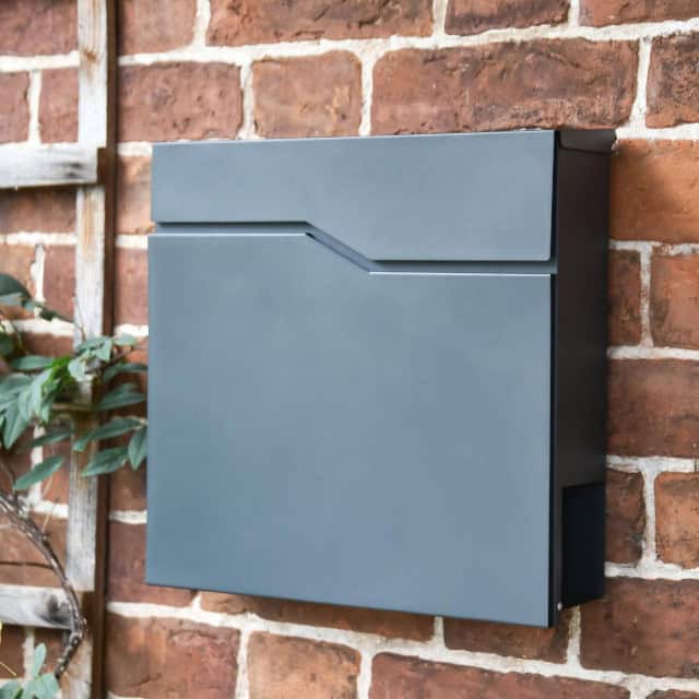 'Paxton' Granite Grey Wall Mounted Post And Newspaper Holder - thumbnail