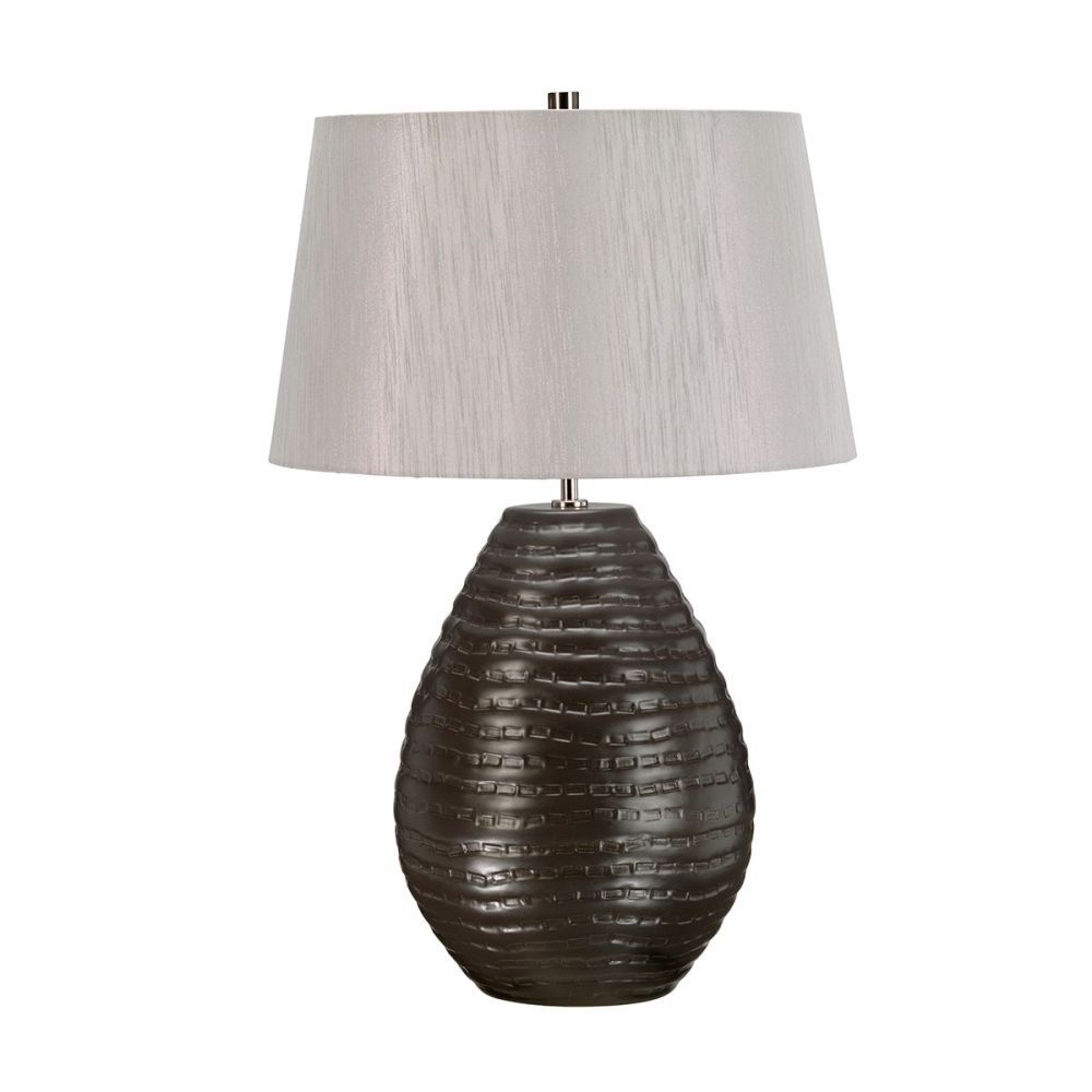 'Pencarrow' Silver and Black Table Lamp