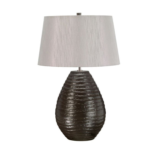 'Pencarrow' Silver and Black Table Lamp