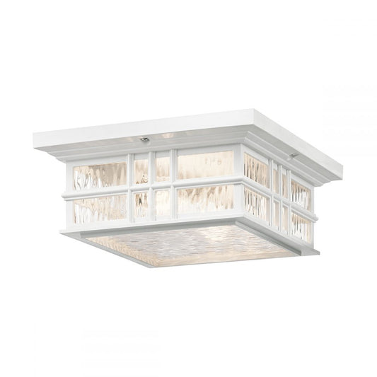 Period White Square Flush Ceiling Light