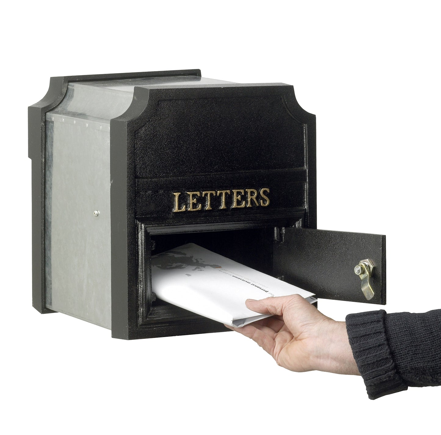Rear opening telescopic letter box