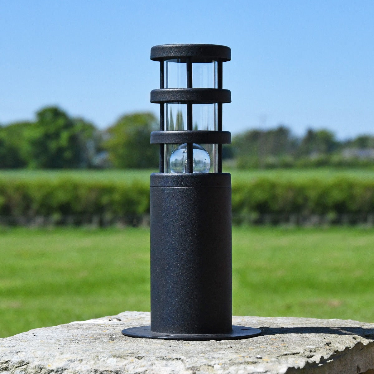 Pillar Mounted Black Entrance Light