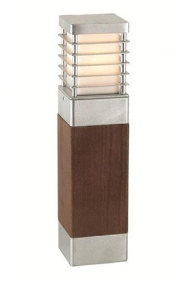 Galvanised and Pine Wood and Steel Low Level Bollard Light
