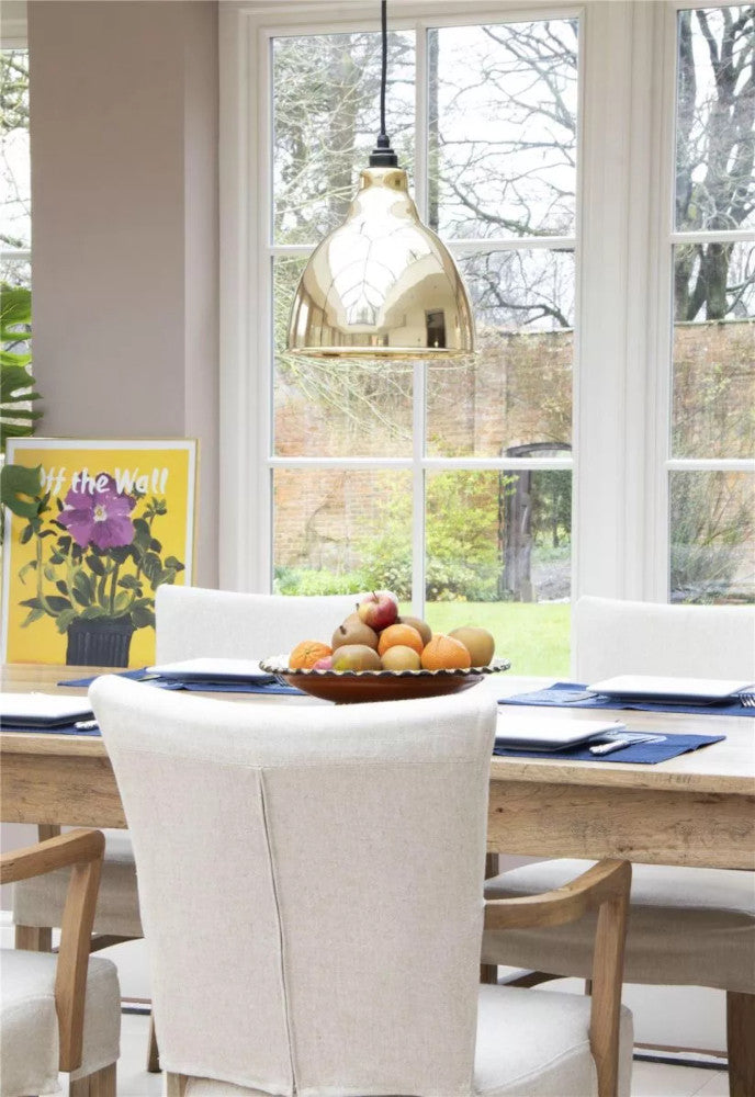 'Ashbury' Polished Brass Bowl Pendant Light in the kitchen 