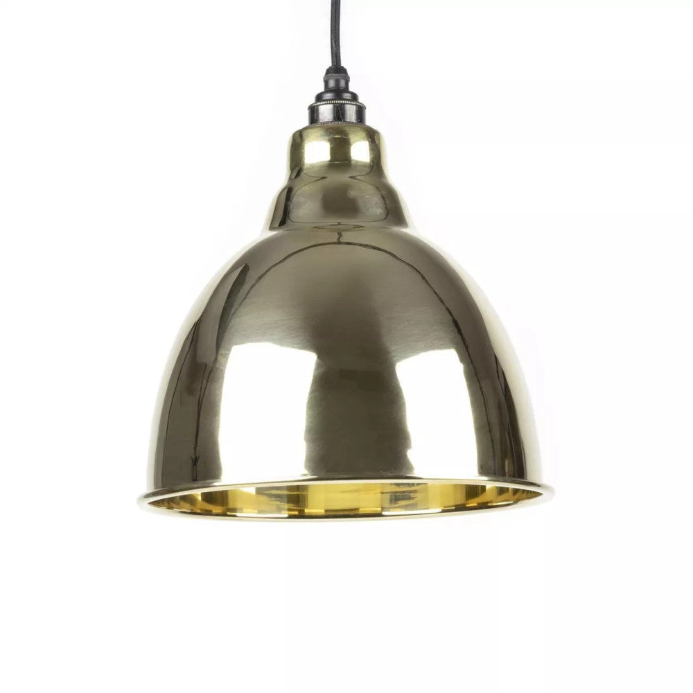 'Ashbury' Polished Brass Bowl Pendant Light on a white background