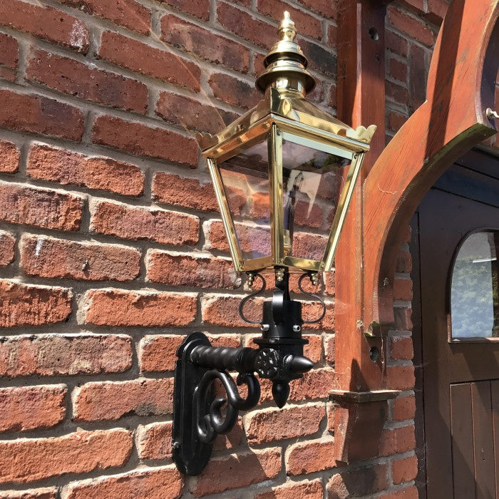 Polished Brass Kensington Wall Light On Brick Wall