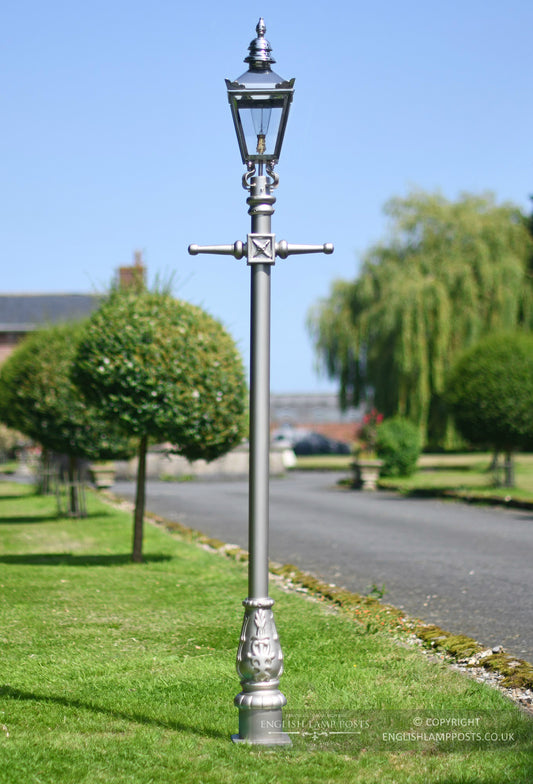 Polished Chrome and Silver Kensington Lamp Post 2.25m