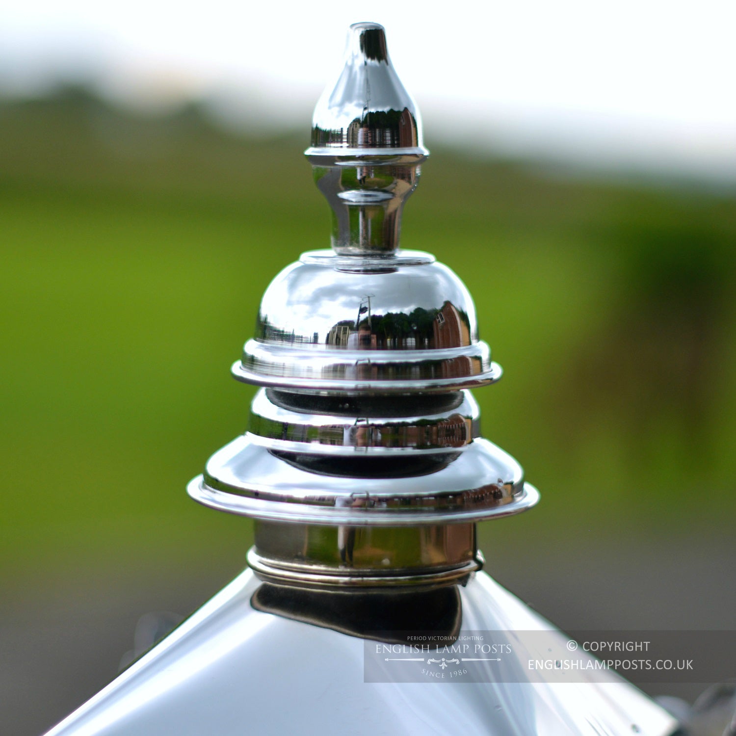 Polished Chrome Kensington Lantern & Pillar Post Set Finial