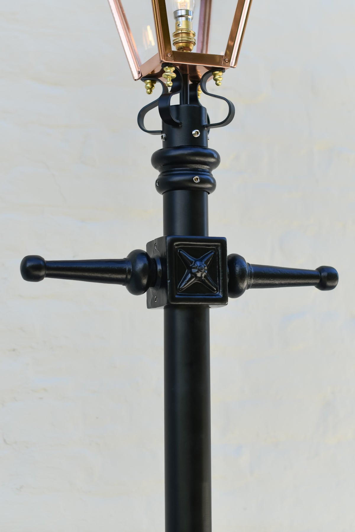 Polished Copper 'Kensington' Lamp Post 2.25m - ladder bar block