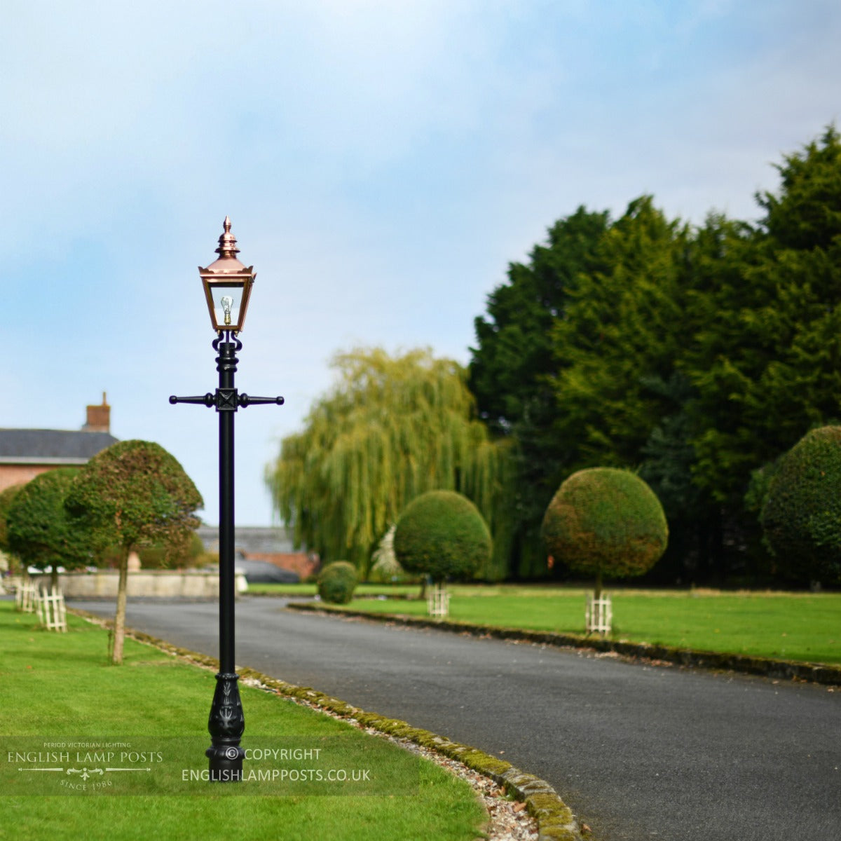 Polished Copper Kensington Garden Lamp Post 2.25m