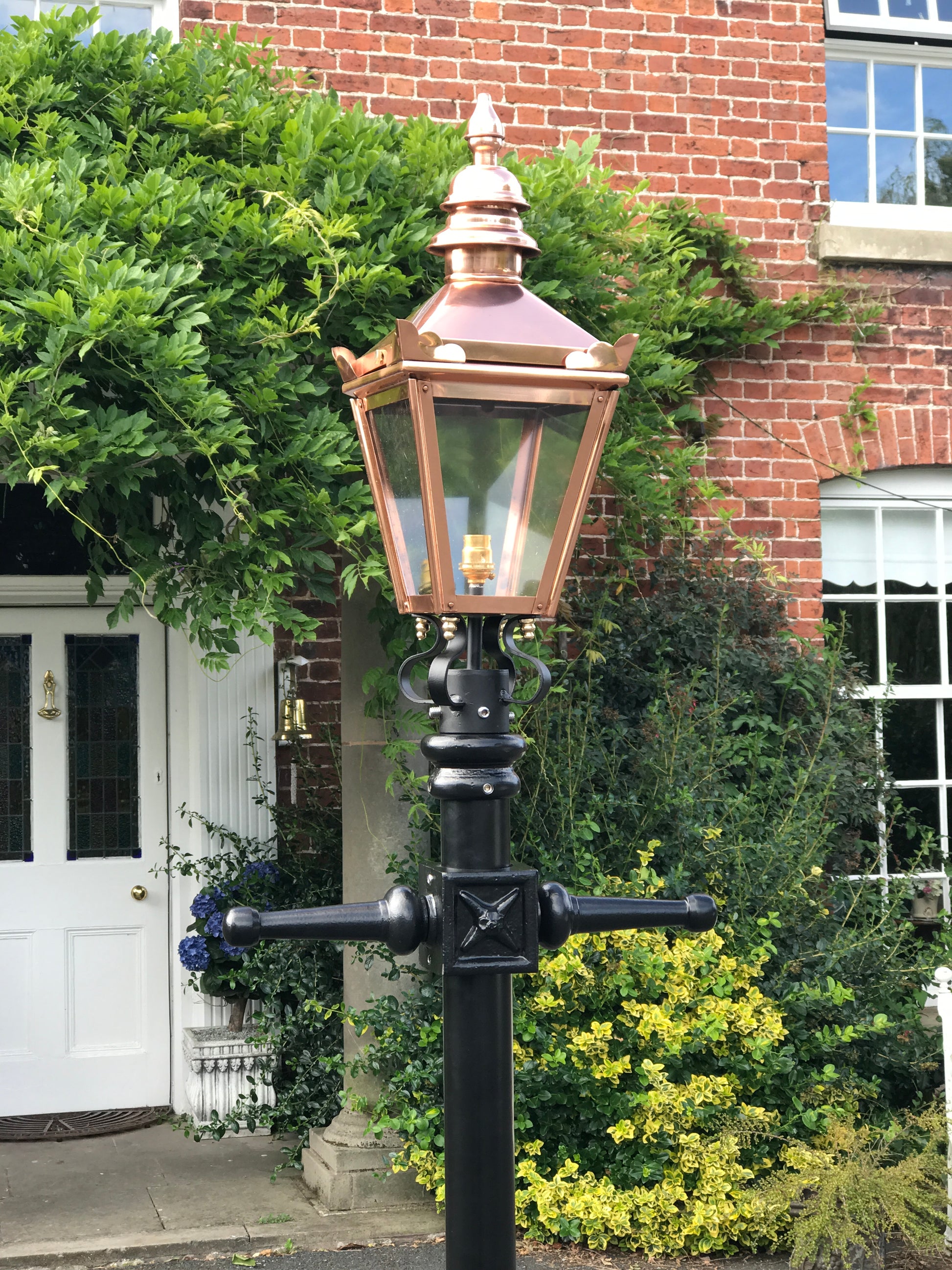 Polished Copper Lamp Post Front