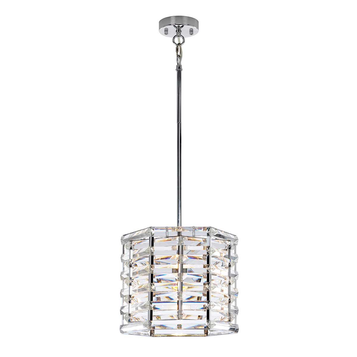 'Portobello' Polished Nickel Pendant Light - 1 Light