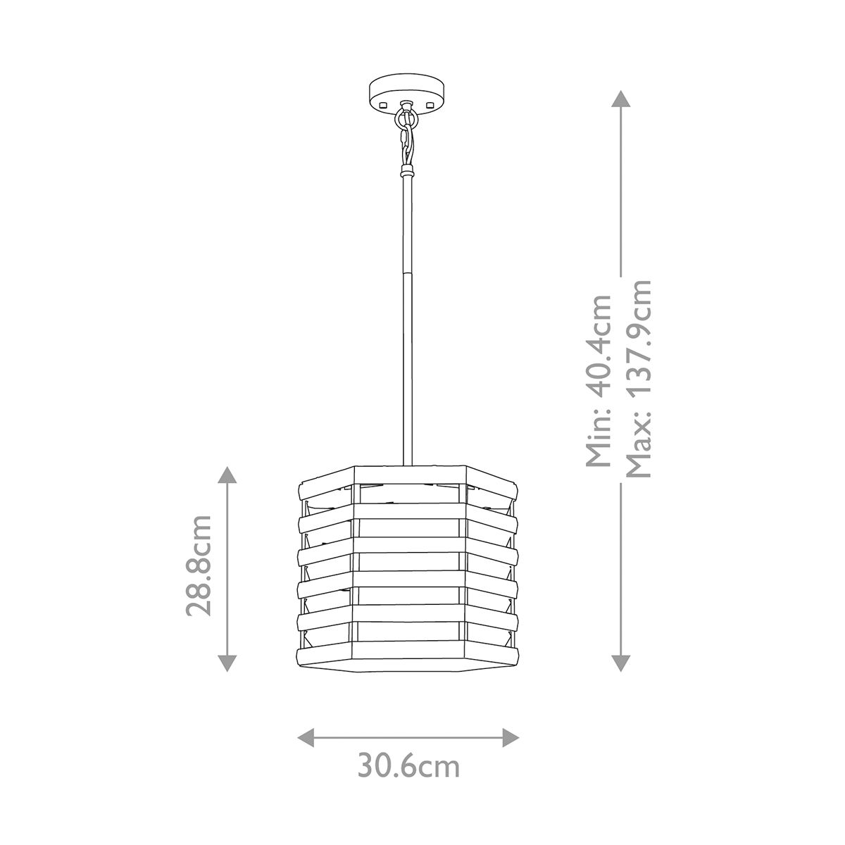 Dimensions for pendant light