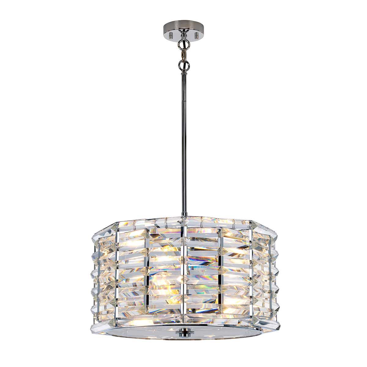 'Portobello' Polished Nickel Pendant Light - 4 Lights
