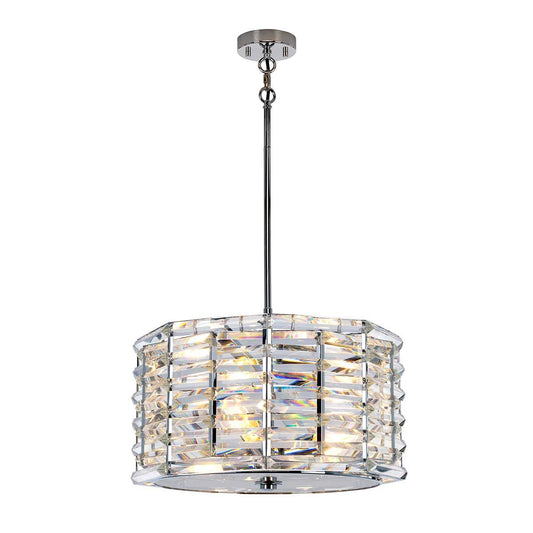 'Portobello' Polished Nickel Pendant Light - 4 Lights