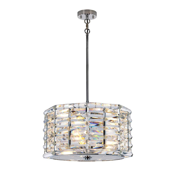 'Portobello' Polished Nickel Pendant Light - 4 Lights