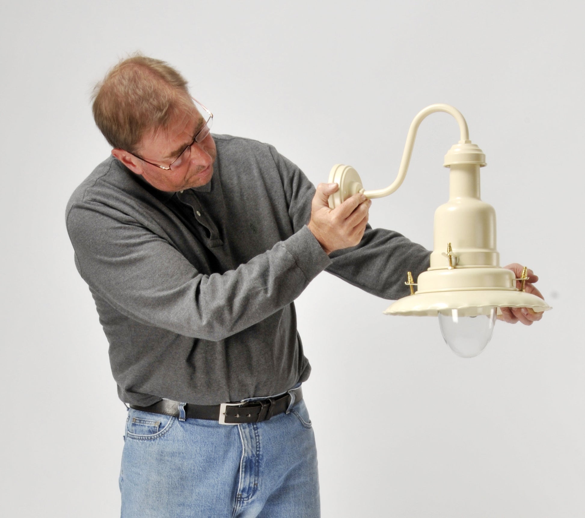 Cream coach house lighting for pub