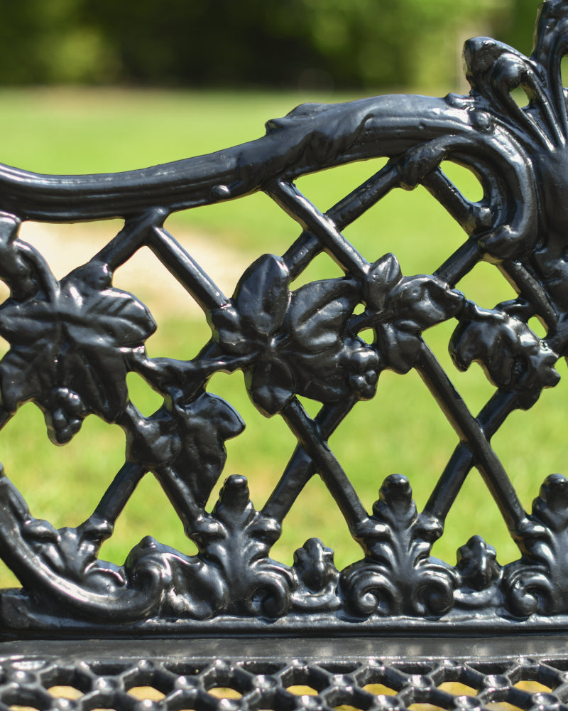 Close up of the floral motif backplate