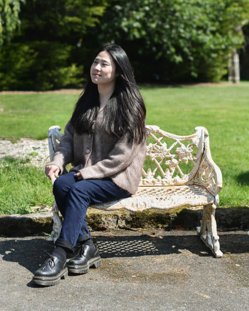 Life size scale of the antique cream bench