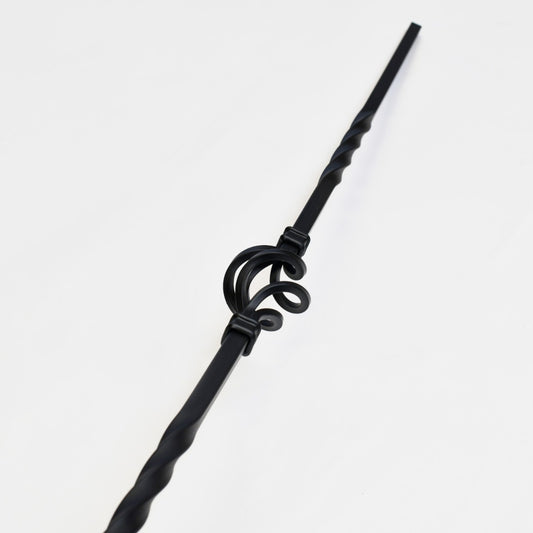 Qualitas Matte Black Double Twist & Single Basket Metal Stair Spindle