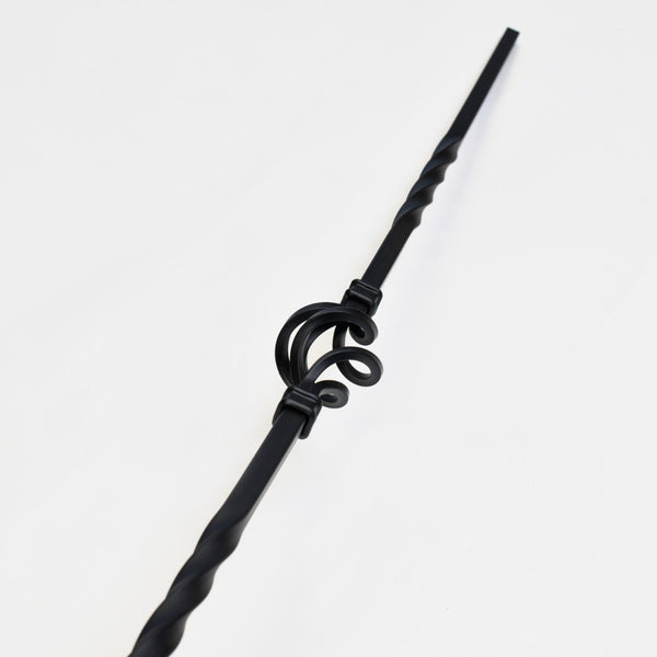 Qualitas Matte Black Double Twist & Single Basket Metal Stair Spindle