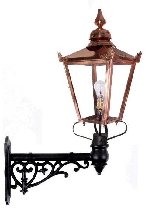 railway ticket office wall light in copper