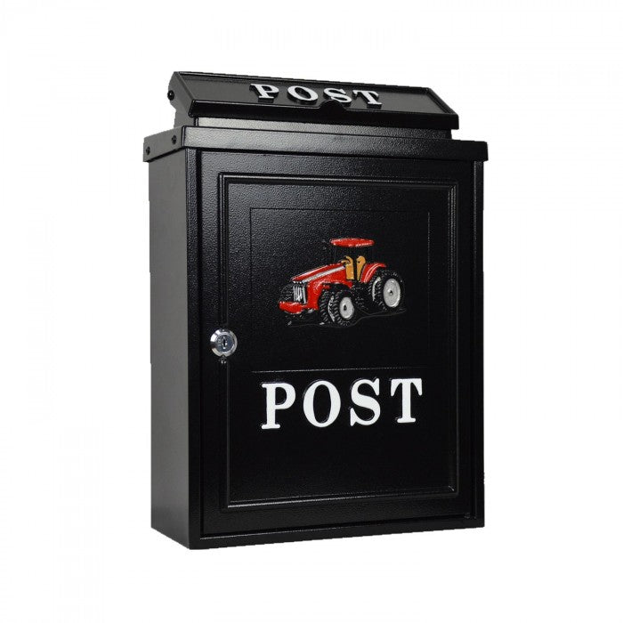 Wall Mounted Post Box with a Red Tractor Design